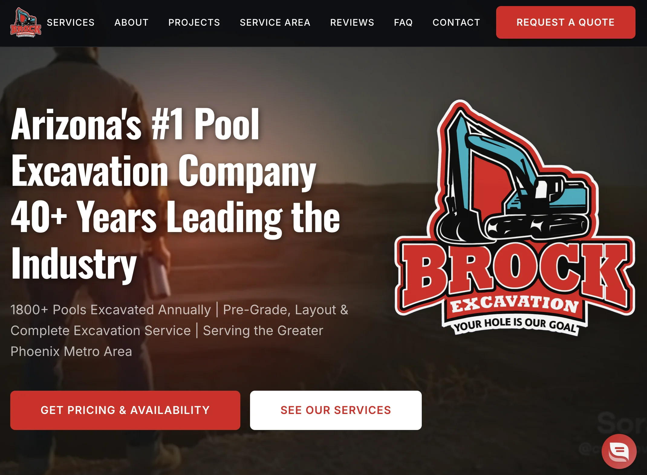 Brock Excavation website