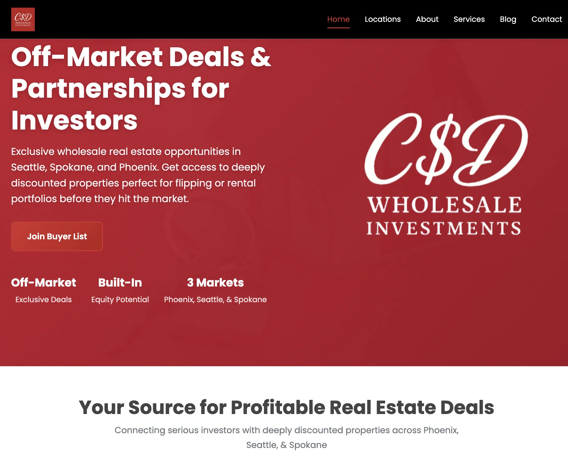 CD Wholesale Investments website